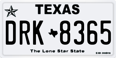 TX license plate DRK8365