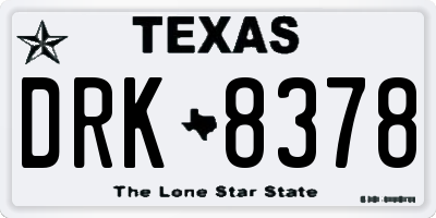 TX license plate DRK8378