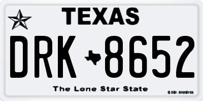 TX license plate DRK8652