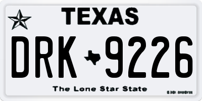 TX license plate DRK9226