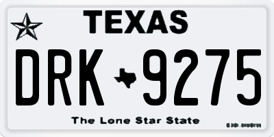 TX license plate DRK9275