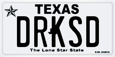 TX license plate DRKSD