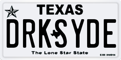 TX license plate DRKSYDE