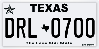 TX license plate DRL0700