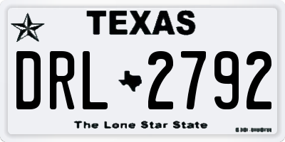 TX license plate DRL2792