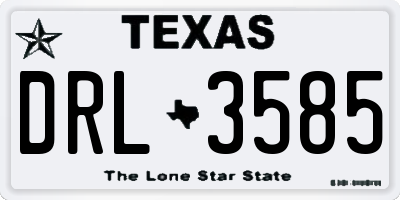 TX license plate DRL3585