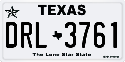 TX license plate DRL3761