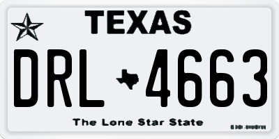 TX license plate DRL4663