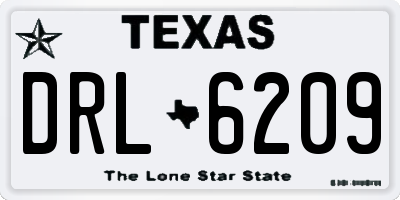 TX license plate DRL6209