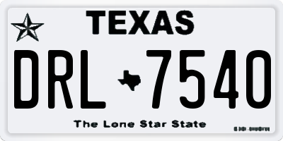 TX license plate DRL7540