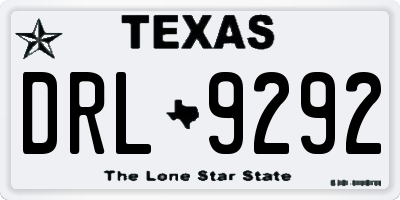 TX license plate DRL9292