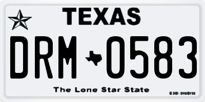 TX license plate DRM0583