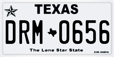 TX license plate DRM0656