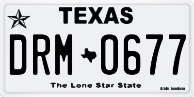 TX license plate DRM0677