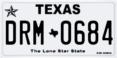 TX license plate DRM0684