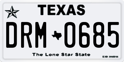 TX license plate DRM0685