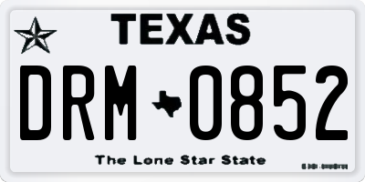 TX license plate DRM0852