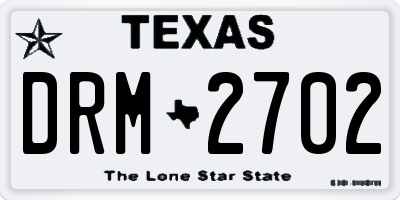 TX license plate DRM2702