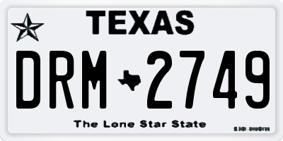 TX license plate DRM2749