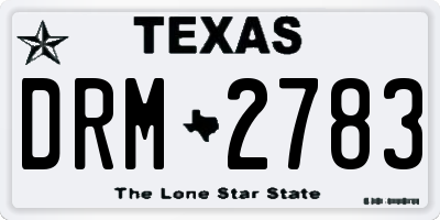 TX license plate DRM2783