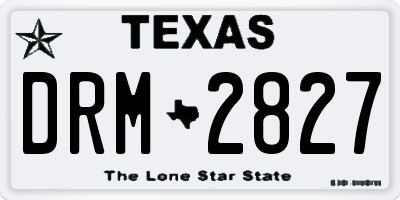 TX license plate DRM2827