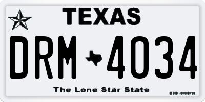 TX license plate DRM4034