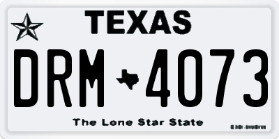 TX license plate DRM4073