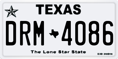 TX license plate DRM4086