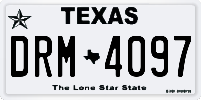 TX license plate DRM4097