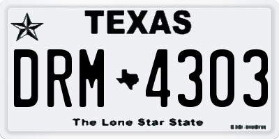 TX license plate DRM4303