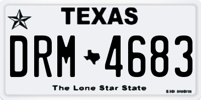 TX license plate DRM4683