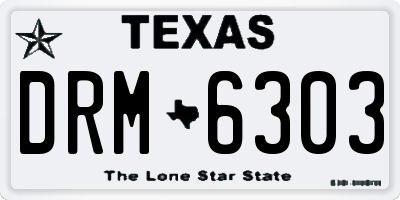 TX license plate DRM6303