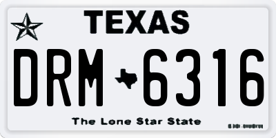 TX license plate DRM6316