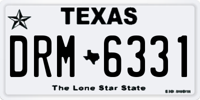 TX license plate DRM6331