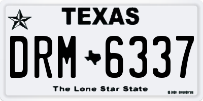 TX license plate DRM6337