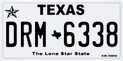 TX license plate DRM6338