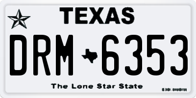 TX license plate DRM6353