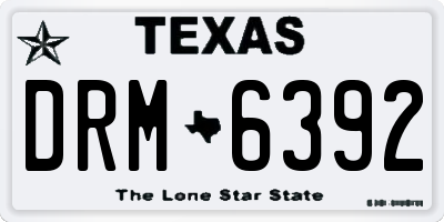 TX license plate DRM6392