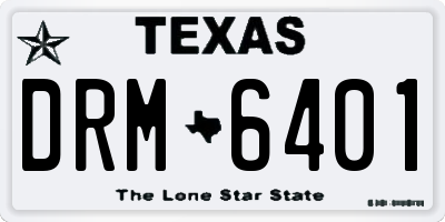 TX license plate DRM6401