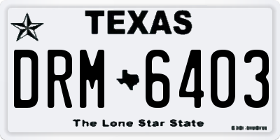 TX license plate DRM6403