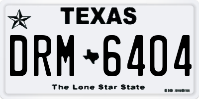 TX license plate DRM6404