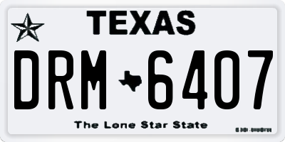 TX license plate DRM6407