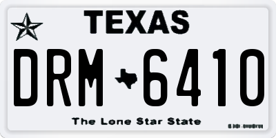 TX license plate DRM6410