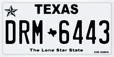 TX license plate DRM6443