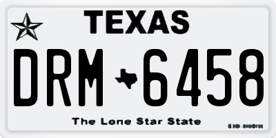 TX license plate DRM6458