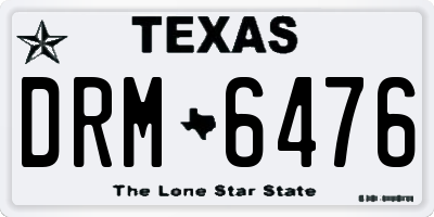 TX license plate DRM6476