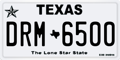 TX license plate DRM6500