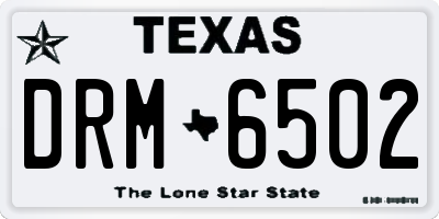 TX license plate DRM6502