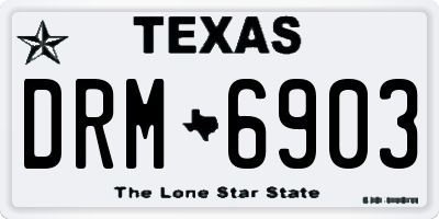 TX license plate DRM6903