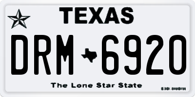 TX license plate DRM6920